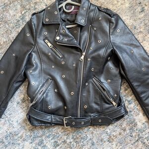 Women's Black Studded Leather Jacket